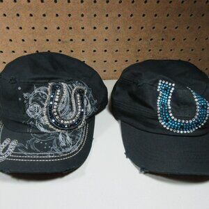 Leader an Crown womens black blue Indianapolis Colts NFL cadet hat lot OS (2)